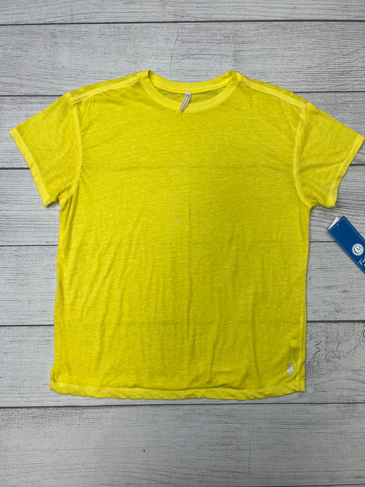 Yellow Athletic Top Short Sleeve Free People, Size L