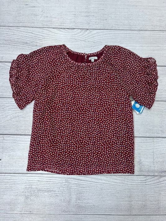 Maroon Top Short Sleeve Madewell, Size Xs