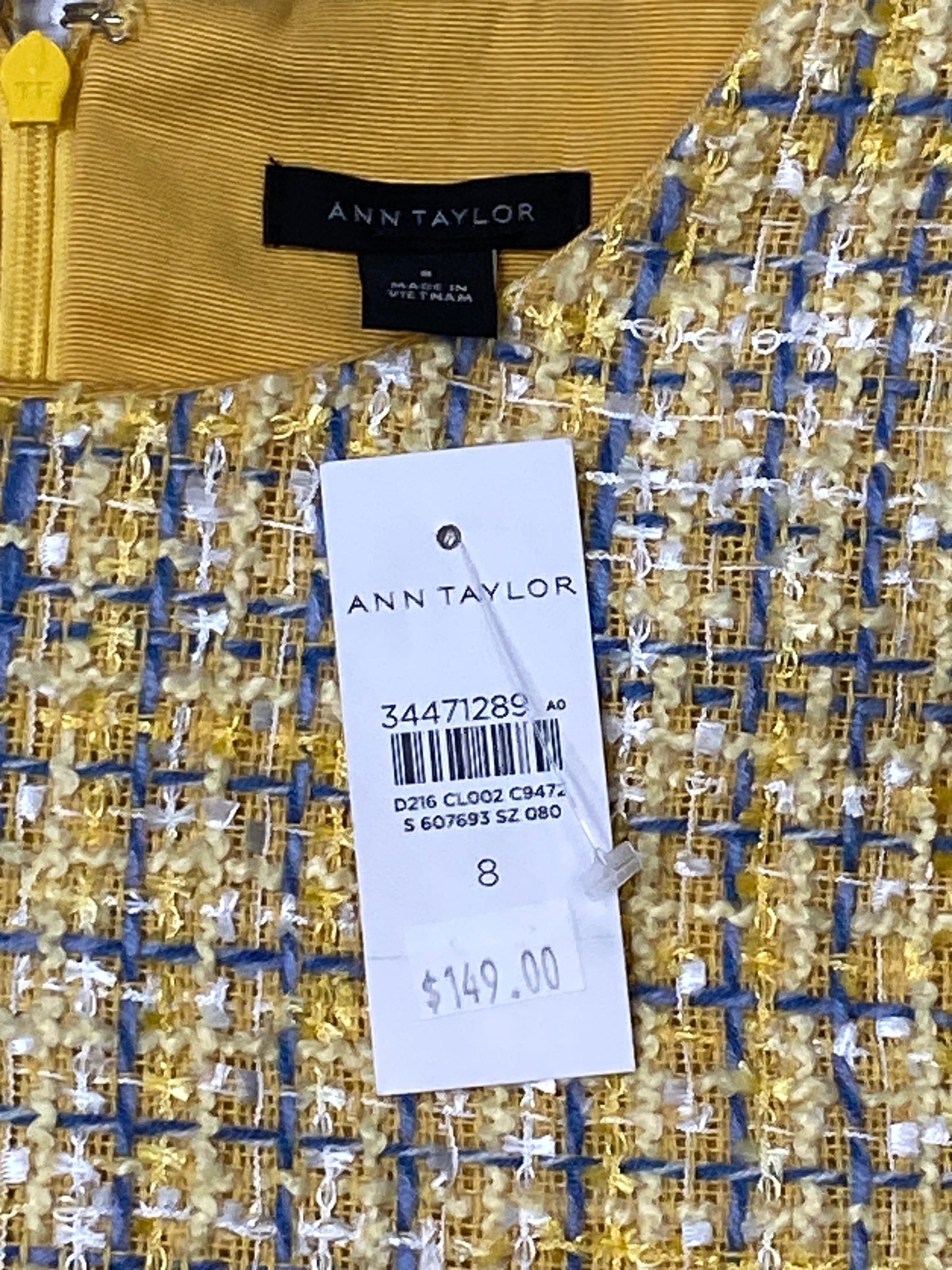 Yellow Dress Casual Short Ann Taylor, Size M