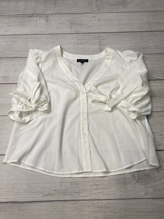 White Top Short Sleeve Eloquii, Size Xl