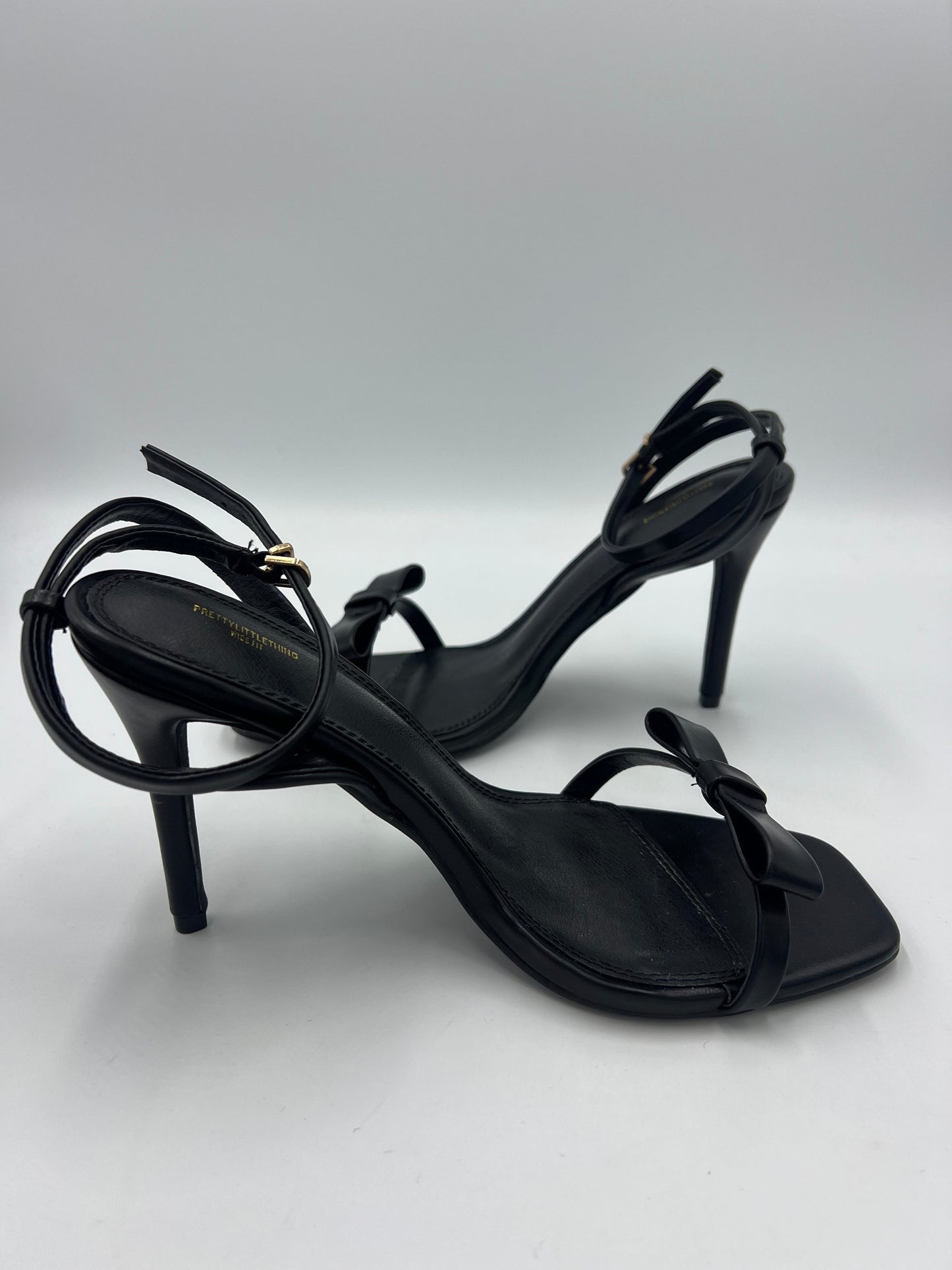 Shoes Heels Stiletto By Pretty Little Thing In Black, Size: 9