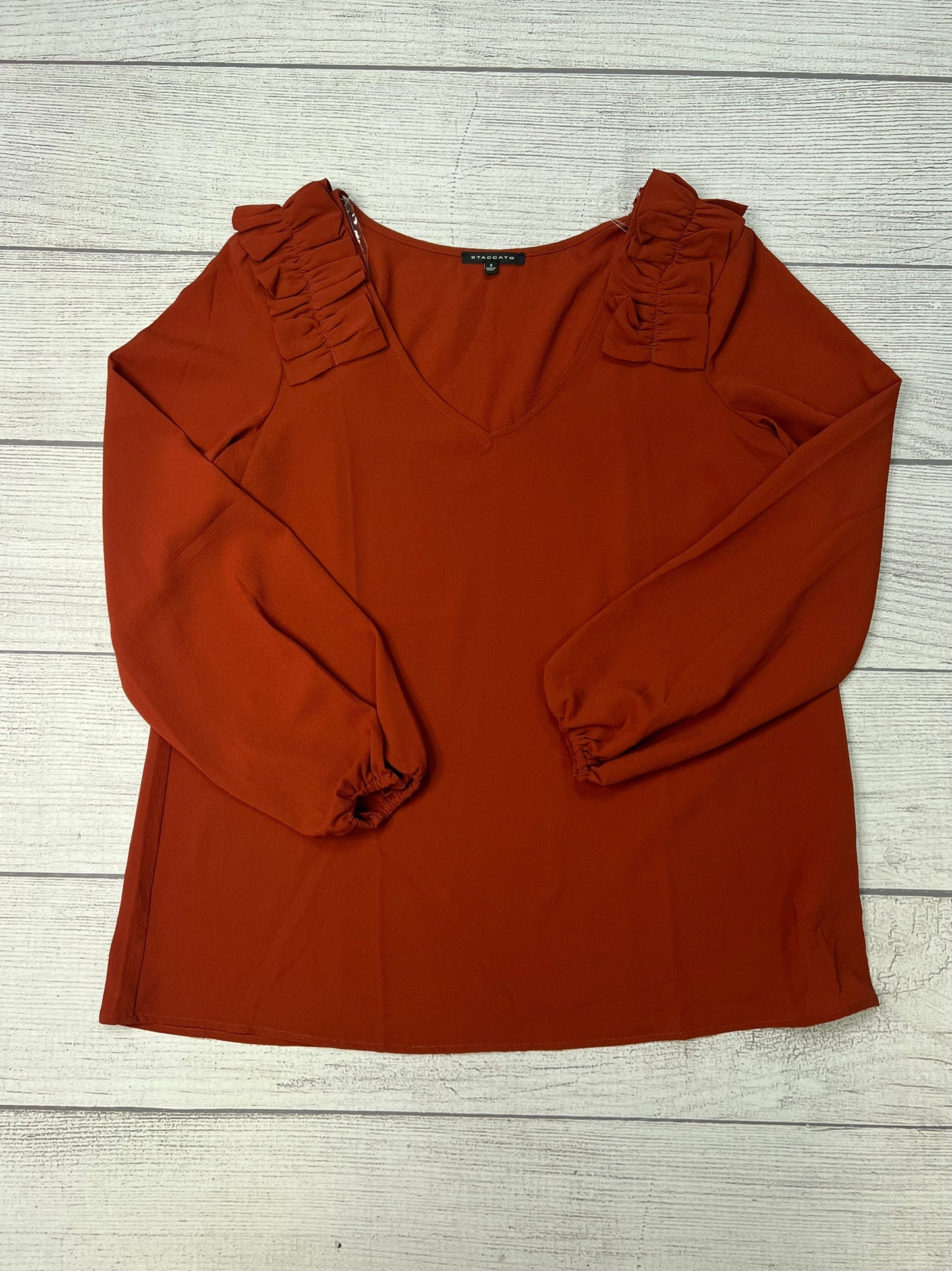 Top Long Sleeve By Staccato In Red, Size: S