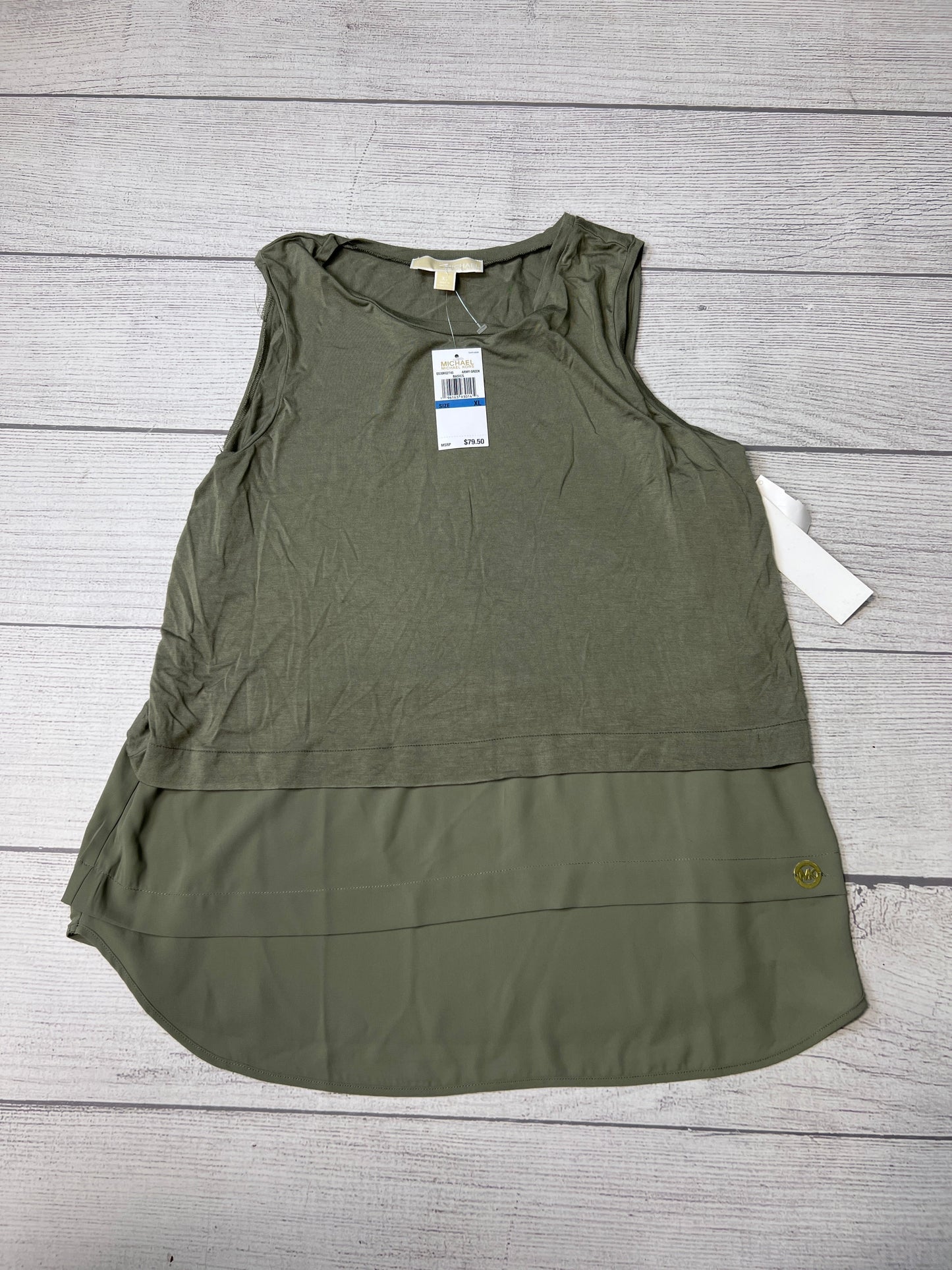 New! Top Sleeveless By Michael By Michael Kors In Green, Size: Xl