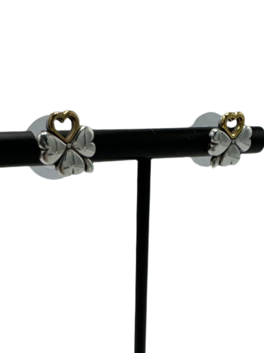 New! Clover Two-Toned Earrings Designer By Brighton