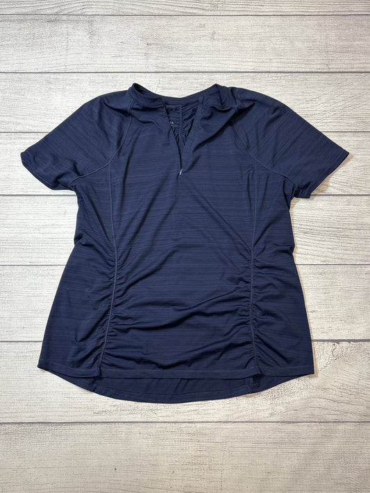 Athletic Top Short Sleeve By Athleta In Navy, Size: 2x