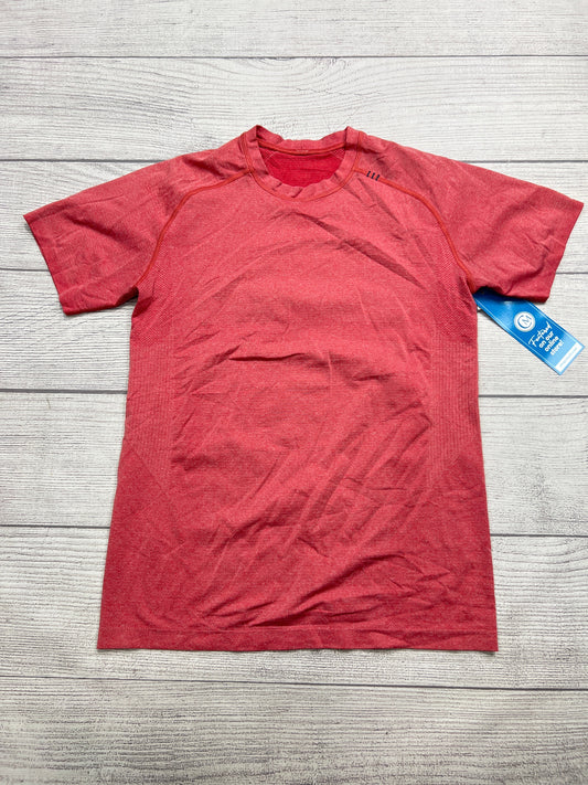 Athletic Top Short Sleeve By Lululemon In Red, Size: Men S