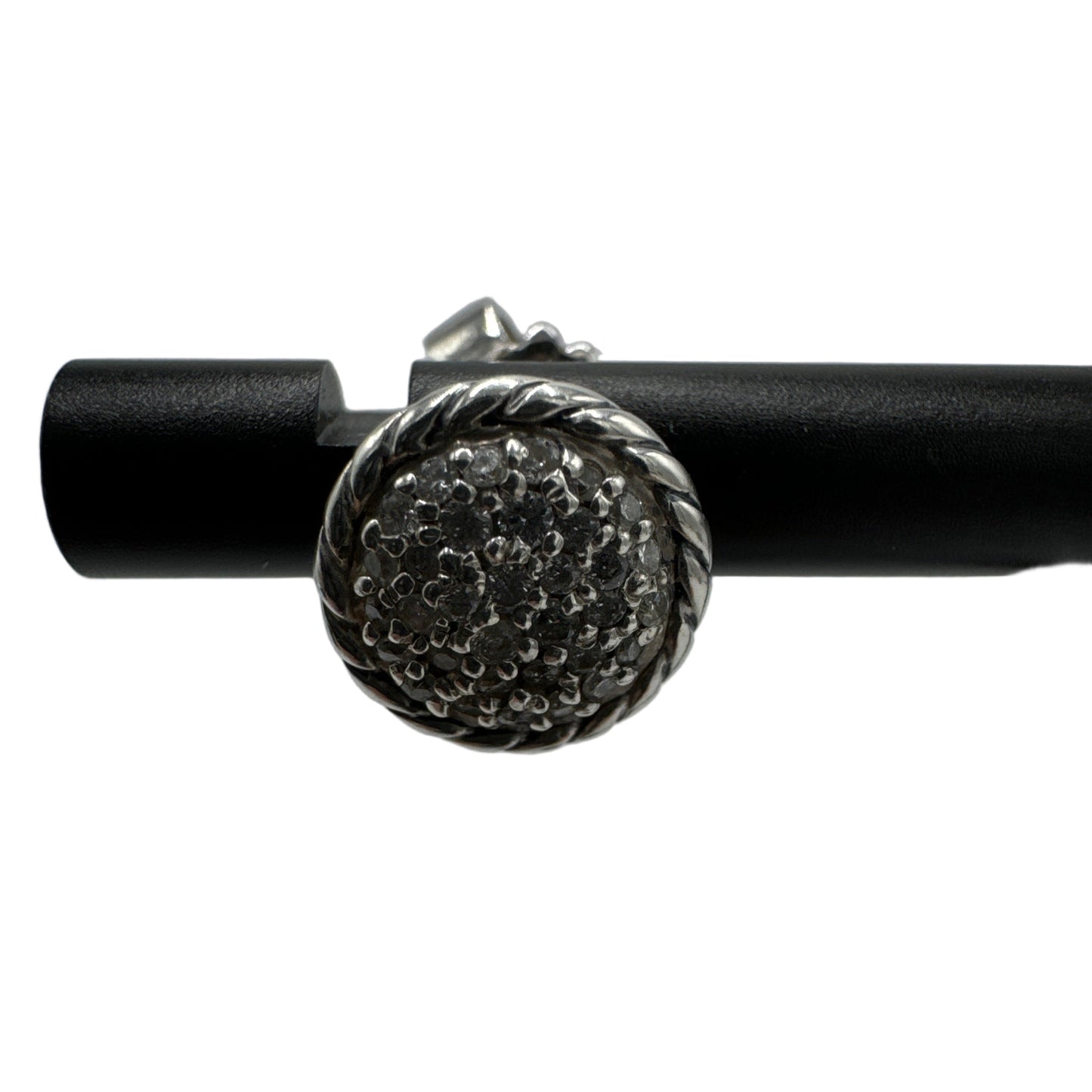 David Yurman Petite Black Pave Stud Diamond Luxury Designer Earrings