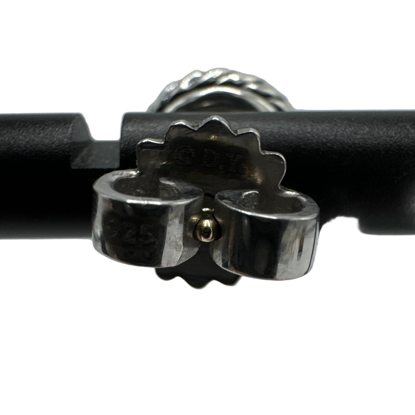 David Yurman Petite Black Pave Stud Diamond Luxury Designer Earrings