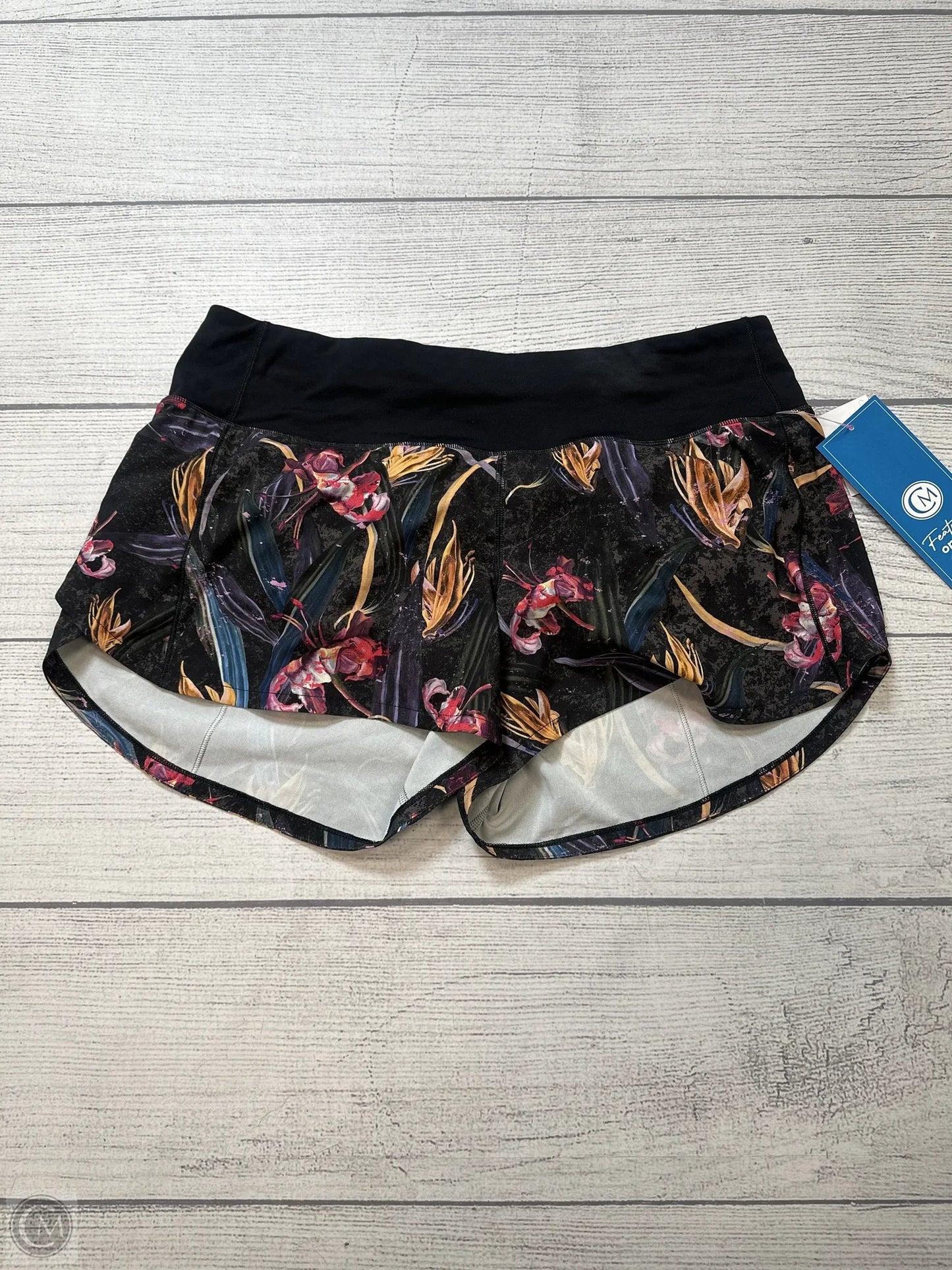 Athletic Shorts By Lululemon In Floral Print, Size: 10