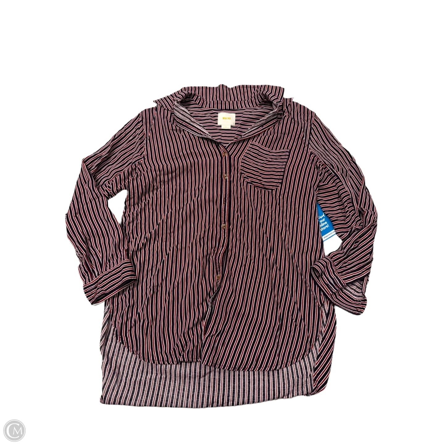 Top Long Sleeve By Maeve In Striped Pattern, Size: S