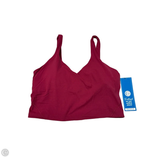 Athletic Tank Top By Lululemon In Maroon, Size: 14
