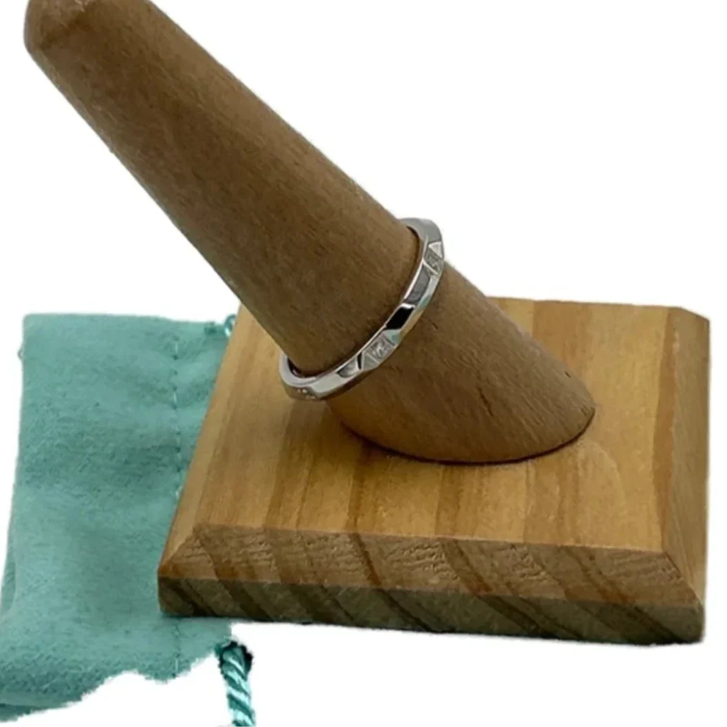 Tiffany & Company True Band Platinum Diamond Luxury Ring, Size: 8.5