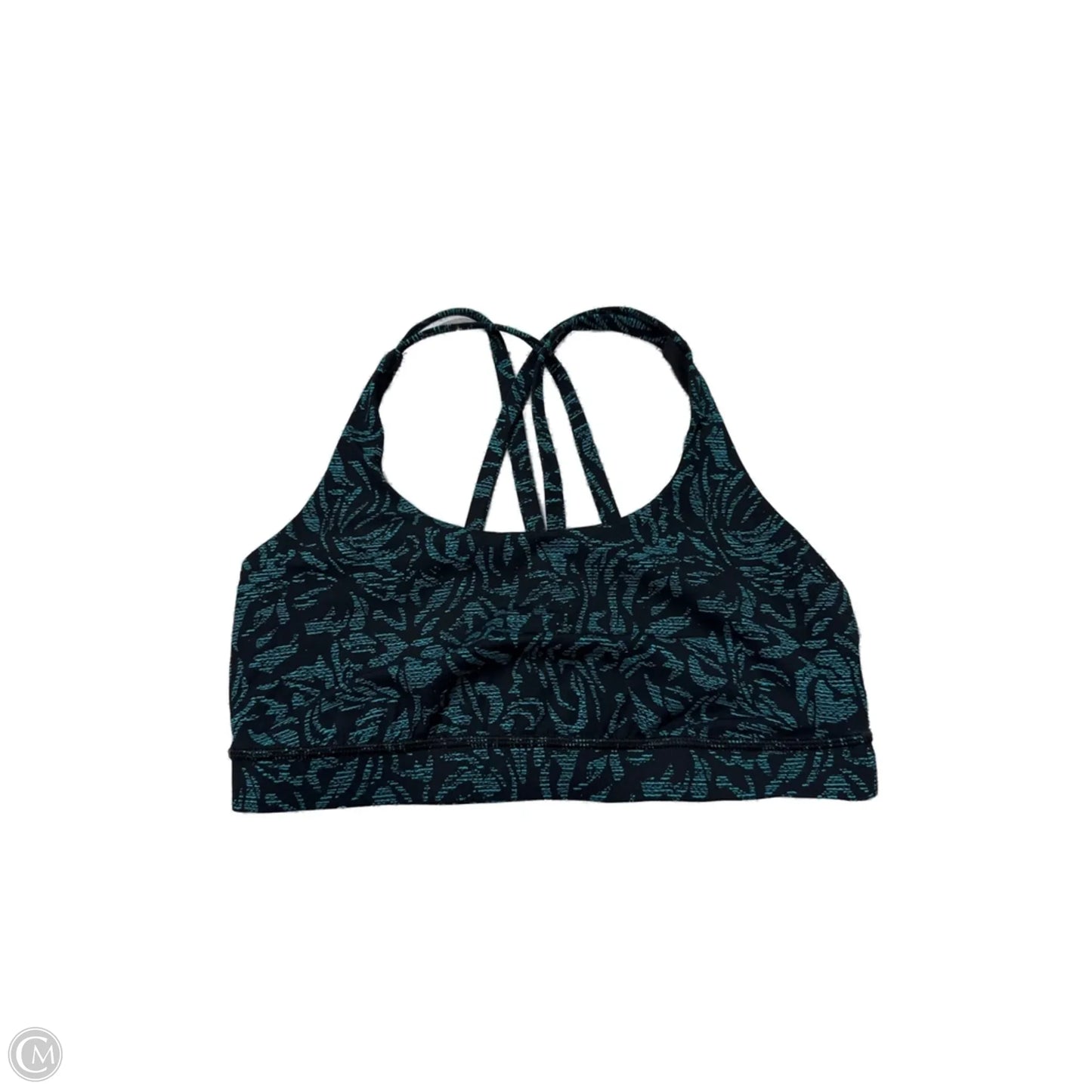 Athletic Bra By Lululemon In Black & Green, Size: 8