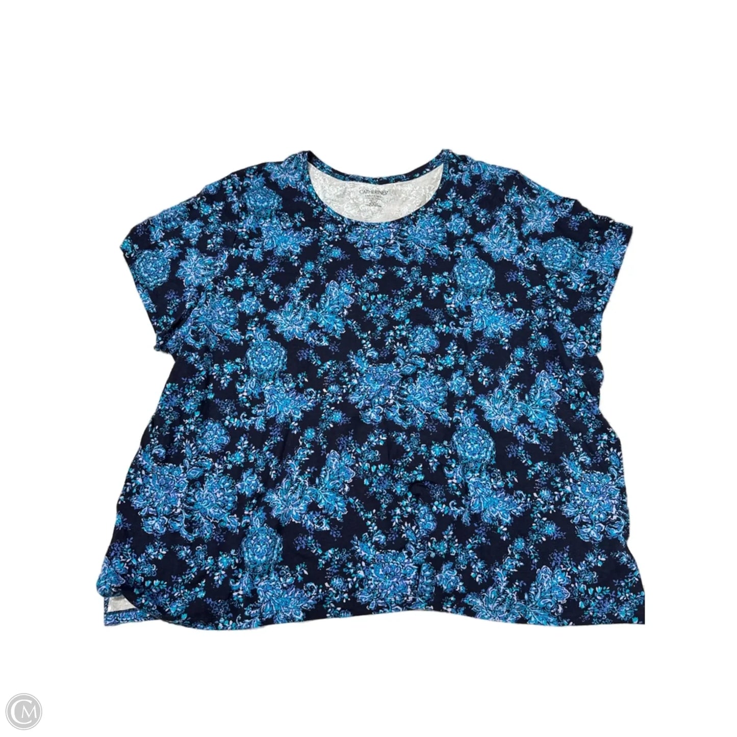 New! Top Short Sleeve By Catherines In Blue, Size: 4x