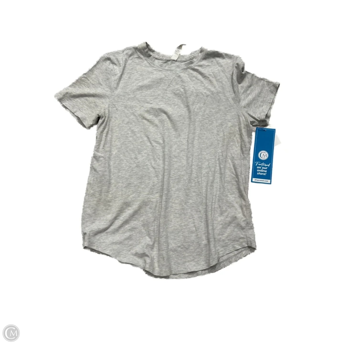 Athletic Top Short Sleeve By Lululemon In Grey, Size: 6