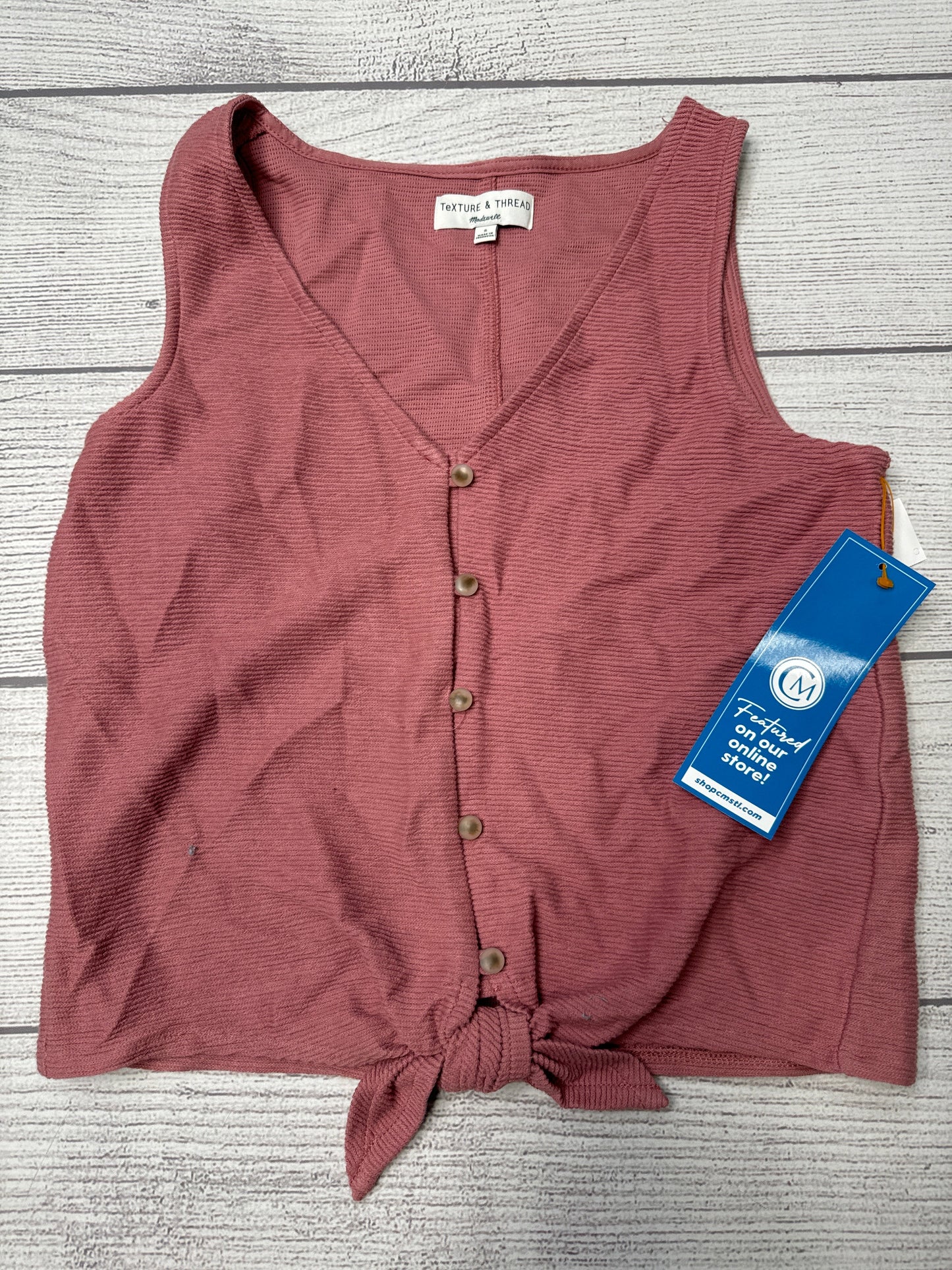 Top Sleeveless By Madewell In Pink, Size: S