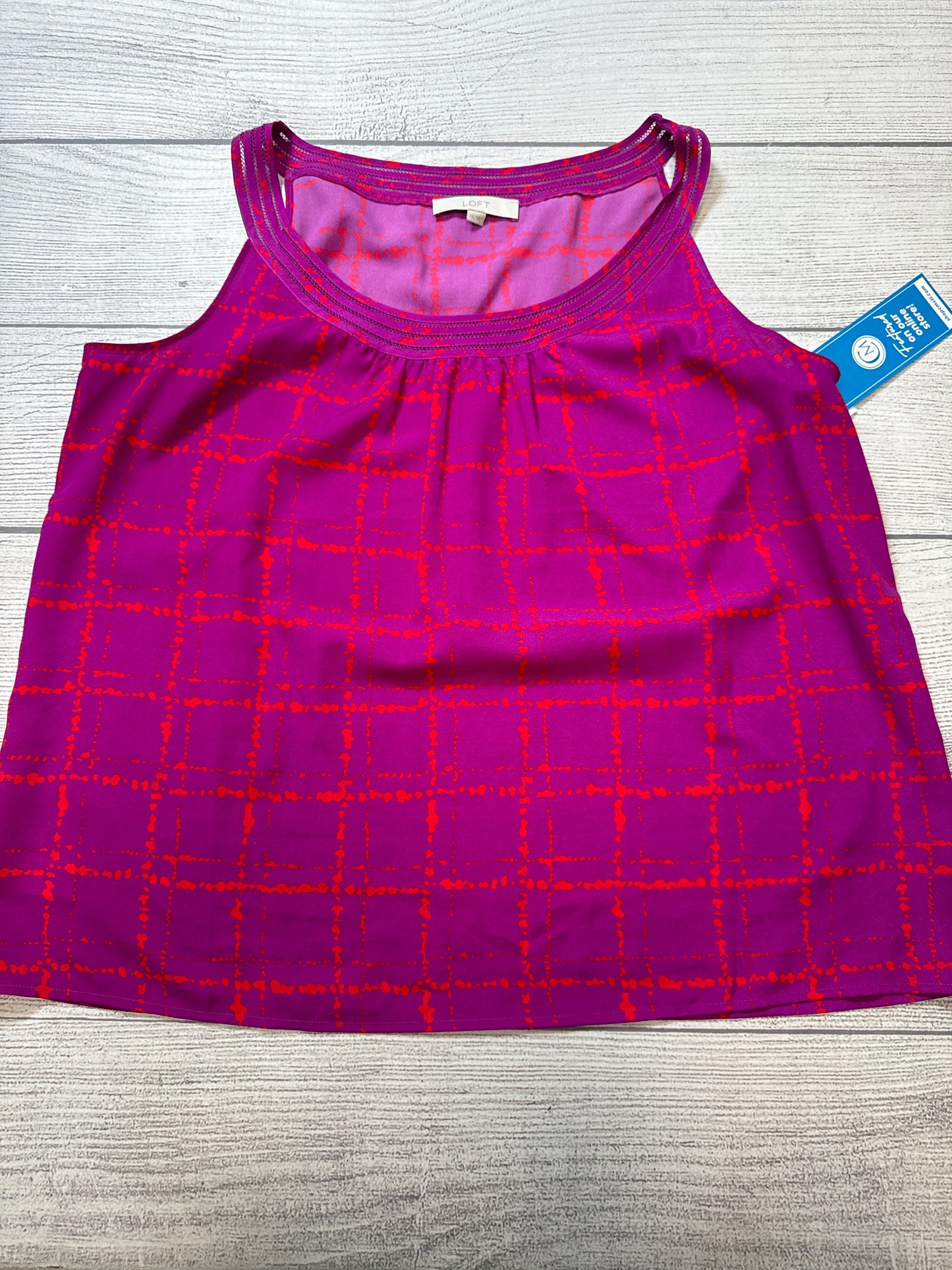 Top Sleeveless By Loft In Purple & Red, Size: Xxl