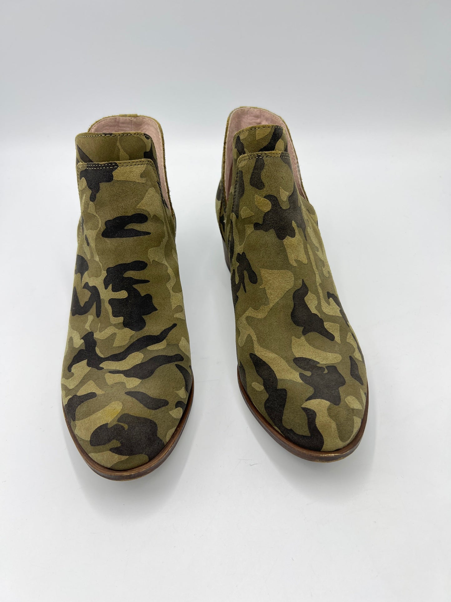 Boots Ankle Heels By Lucky Brand In Camouflage Print, Size: 9.5