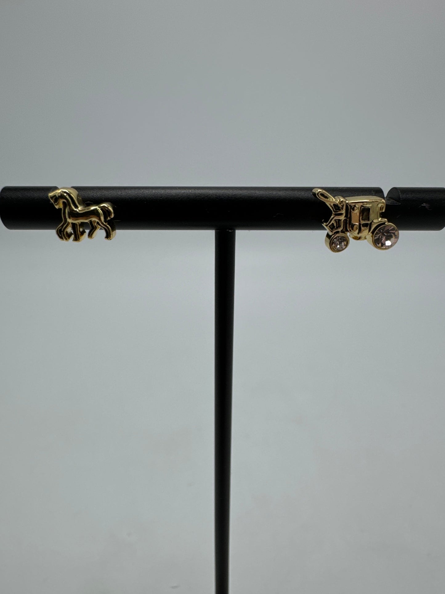 New! Coach Horse & Carriage Stud Designer Earrings