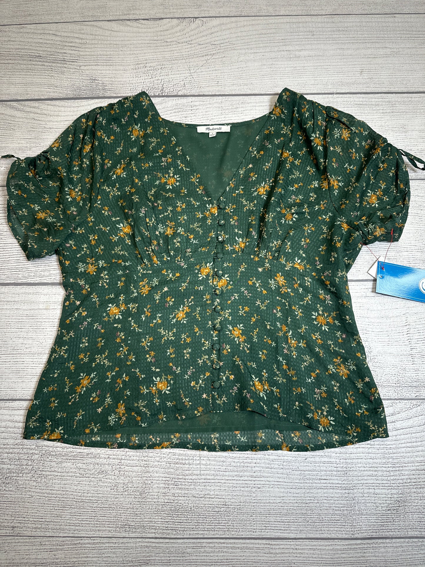 Top Short Sleeve By Madewell In Green, Size: M