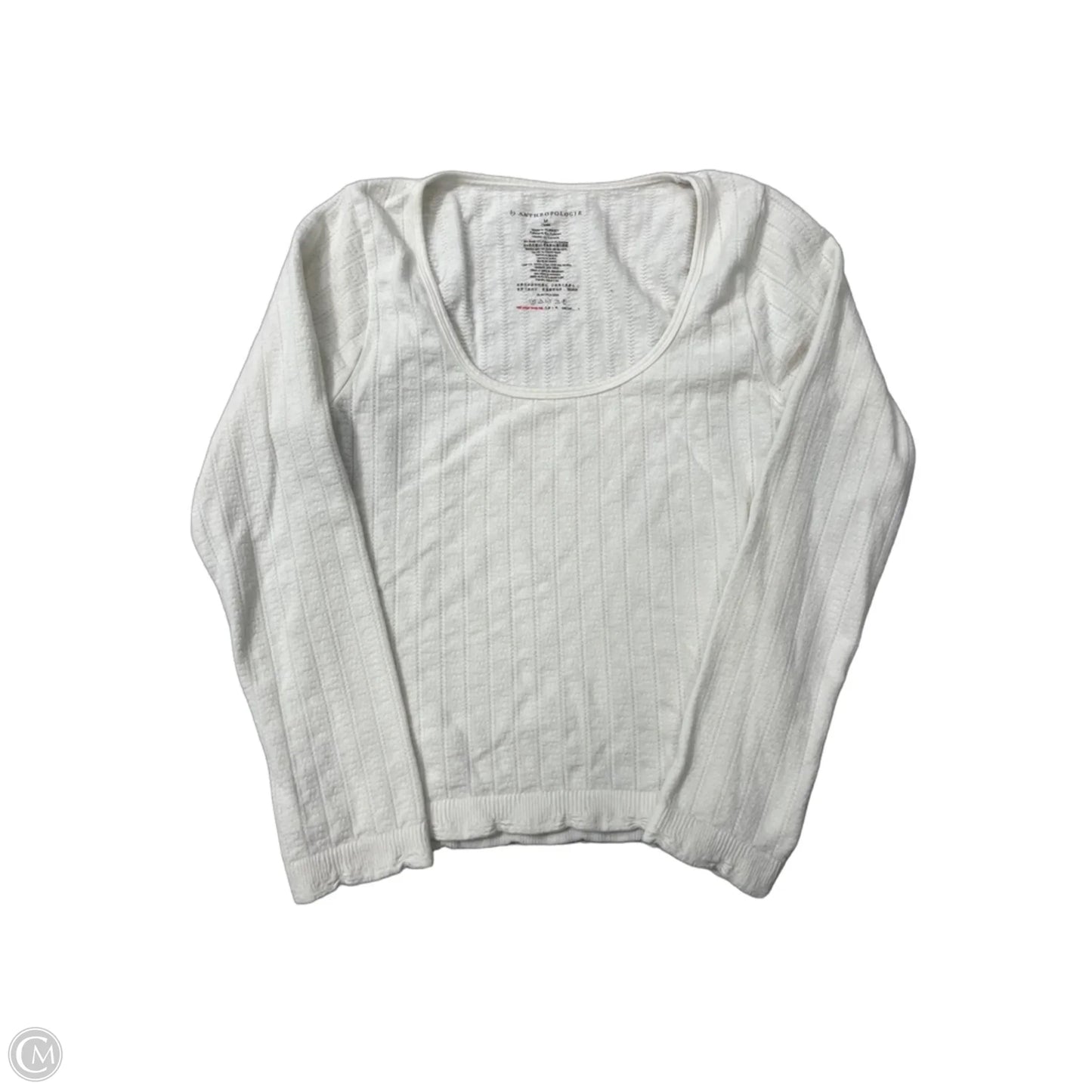 Top Long Sleeve By Anthropologie In White, Size: M