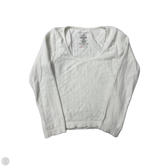 Top Long Sleeve By Anthropologie In White, Size: M