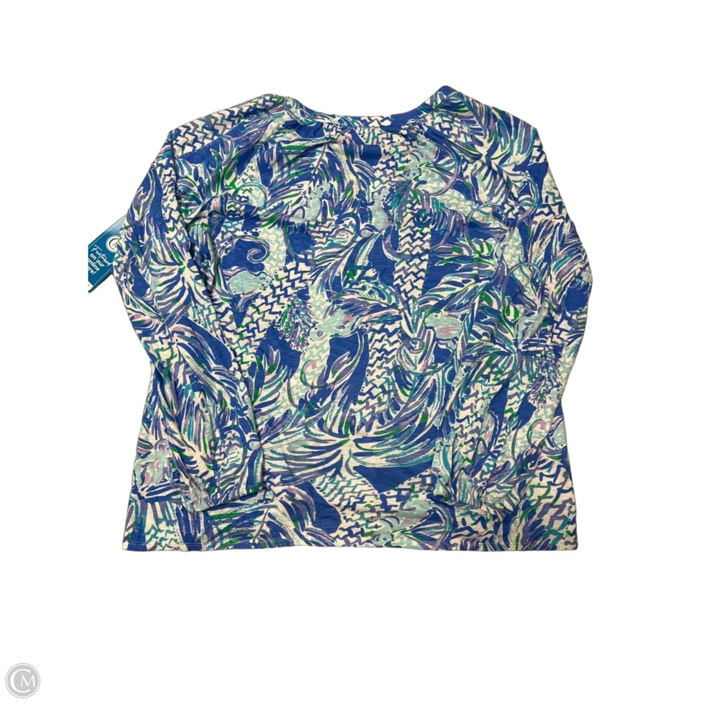 Top Long Sleeve Designer By Lilly Pulitzer In Blue & White, Size: Xl