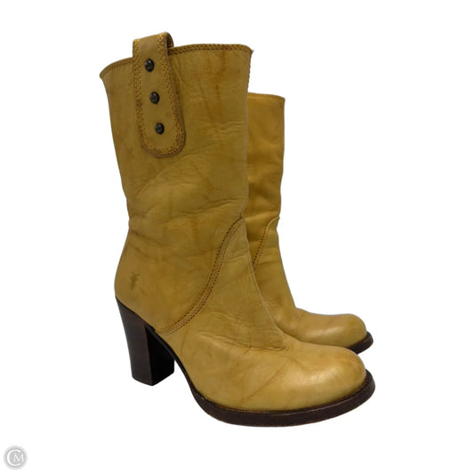 Boots Designer By Frye In Yellow, Size: 7