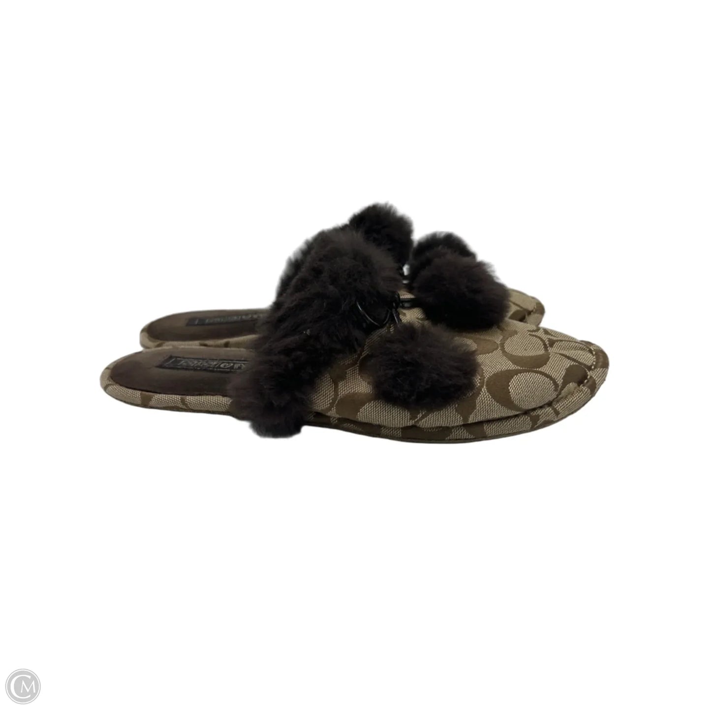 Slippers Designer By Coach In Brown, Size: 8