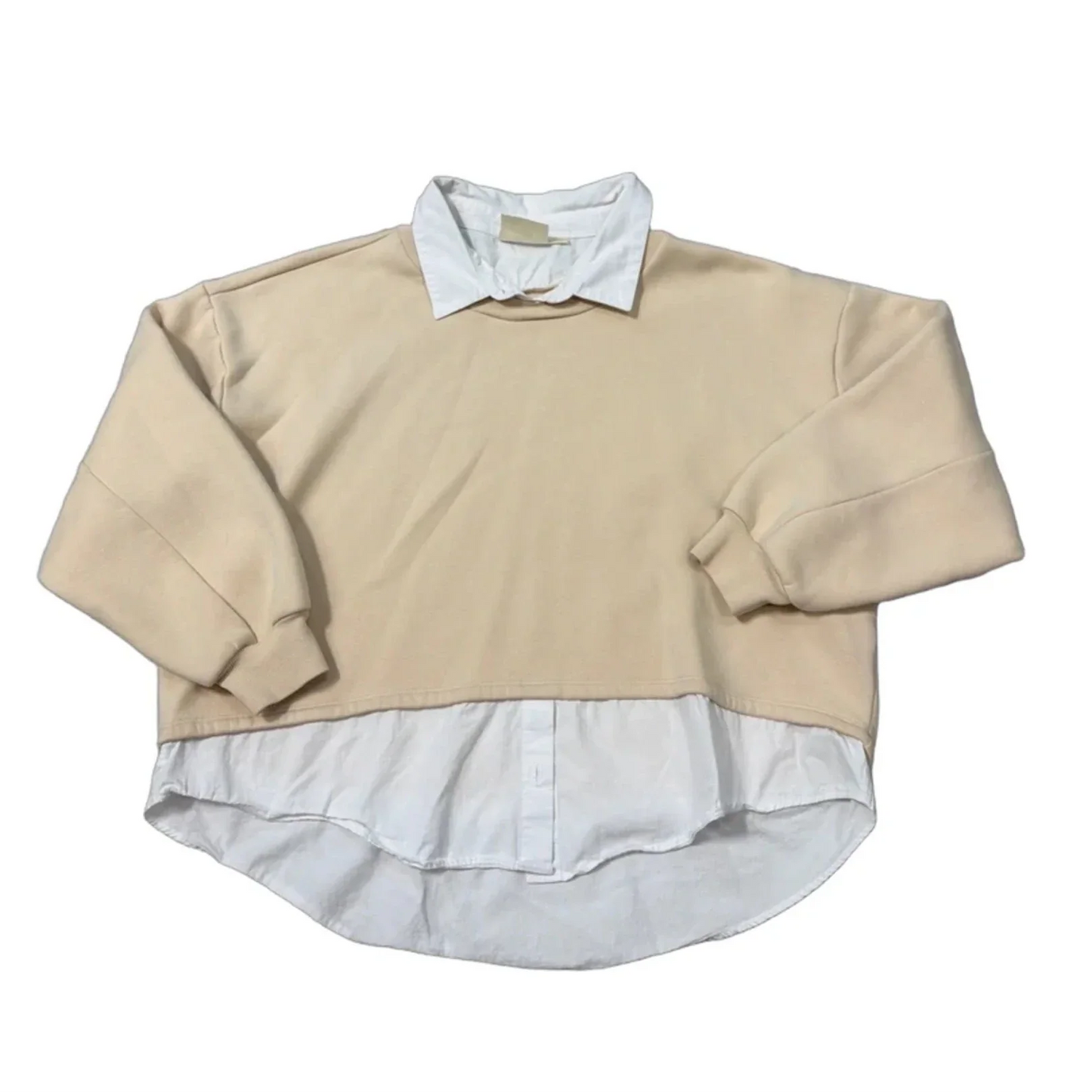 Sweatshirt Collar By Maeve In Cream, Size: Xl