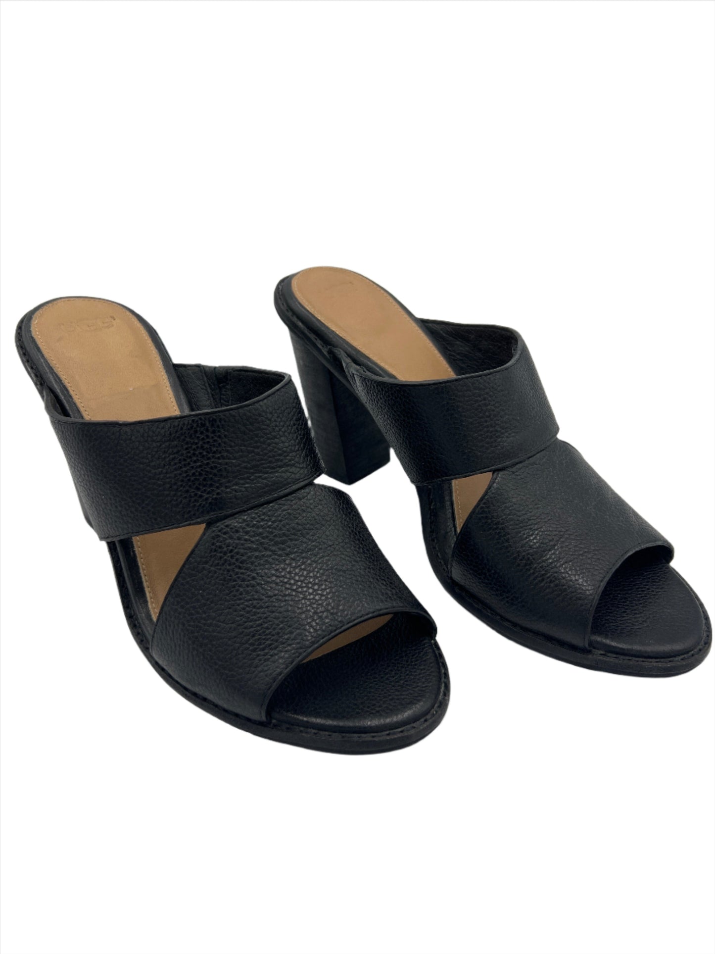 Black Shoes Heels Block Ugg, Size 10