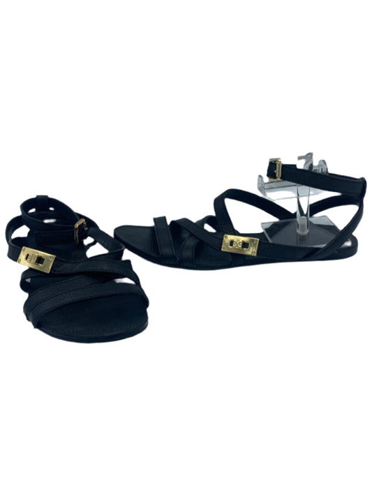 Black Sandals Designer Tory Burch, Size 7.5