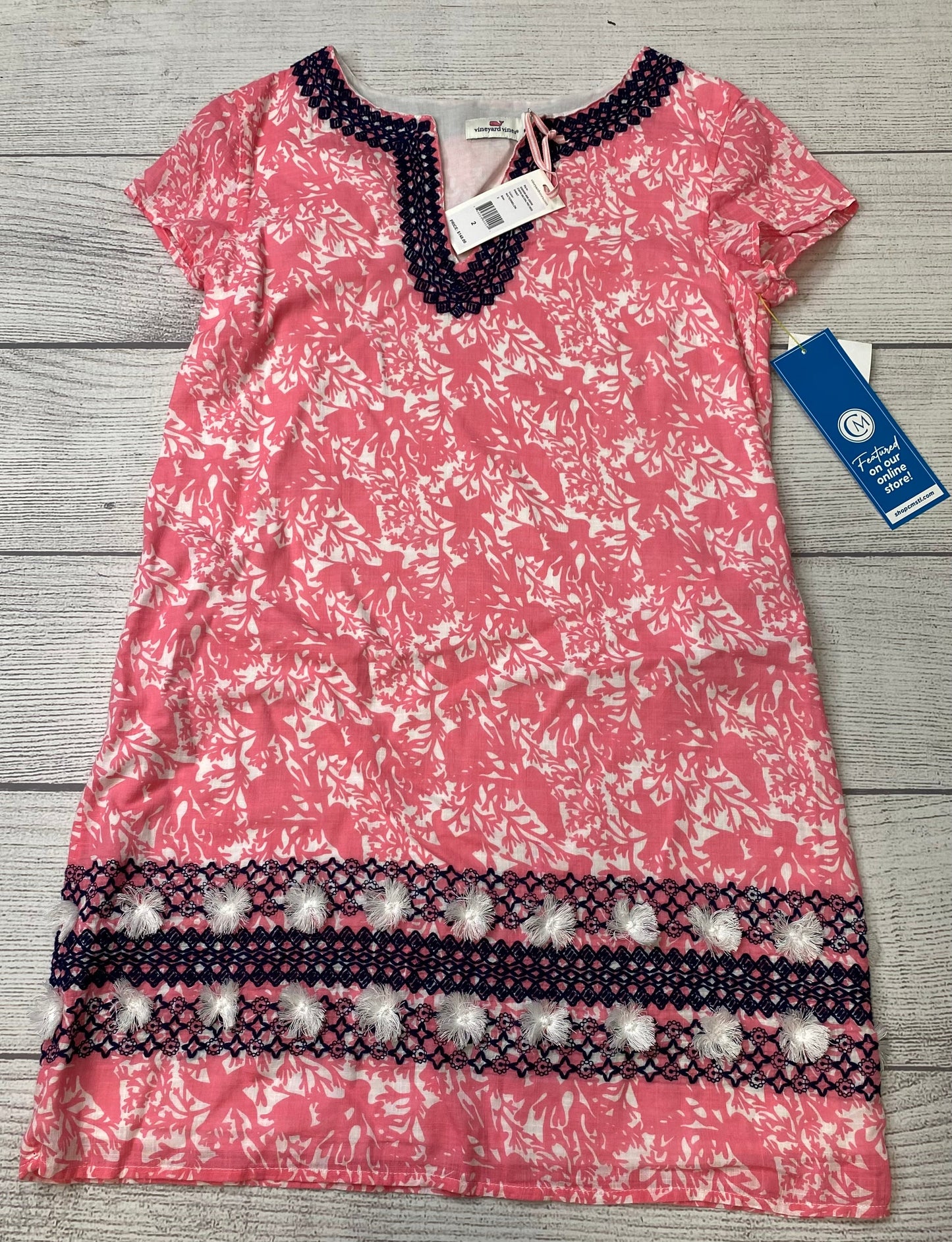 Pink Dress Casual Short Vineyard Vines, Size Xs