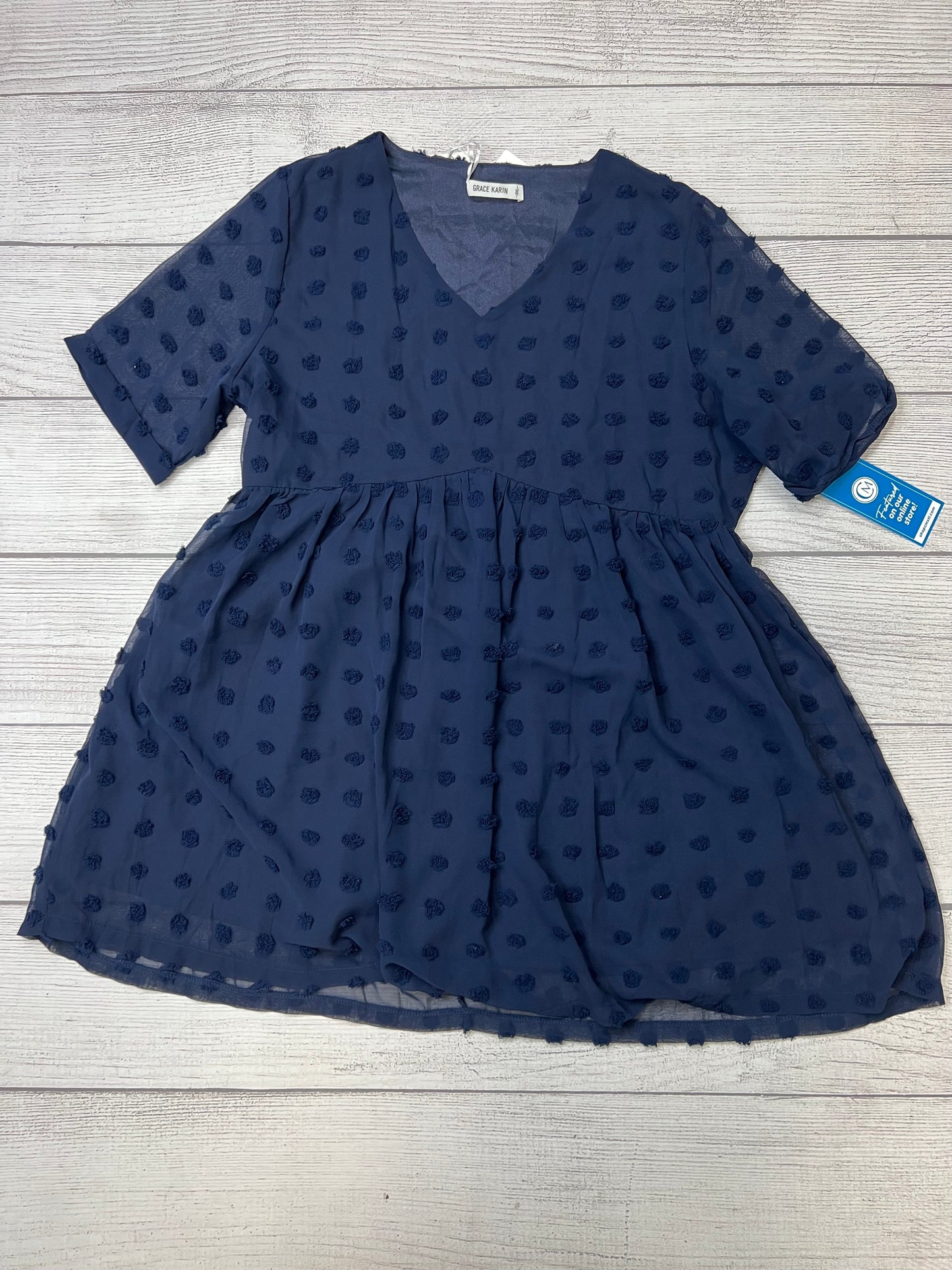 Navy Dress Casual Short Grace Karin, Size 2x