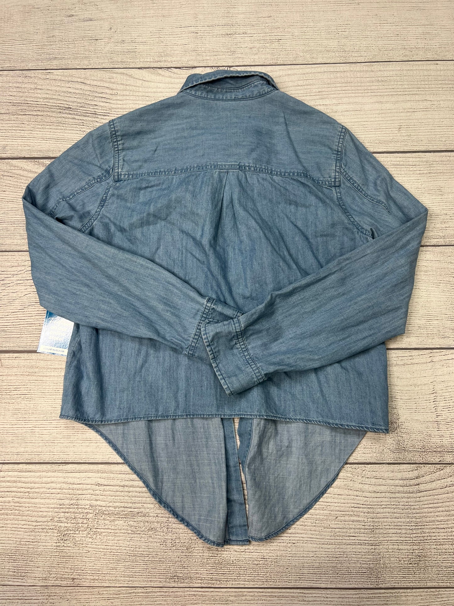 Blouse Long Sleeve By Madewell In Denim, Size: L