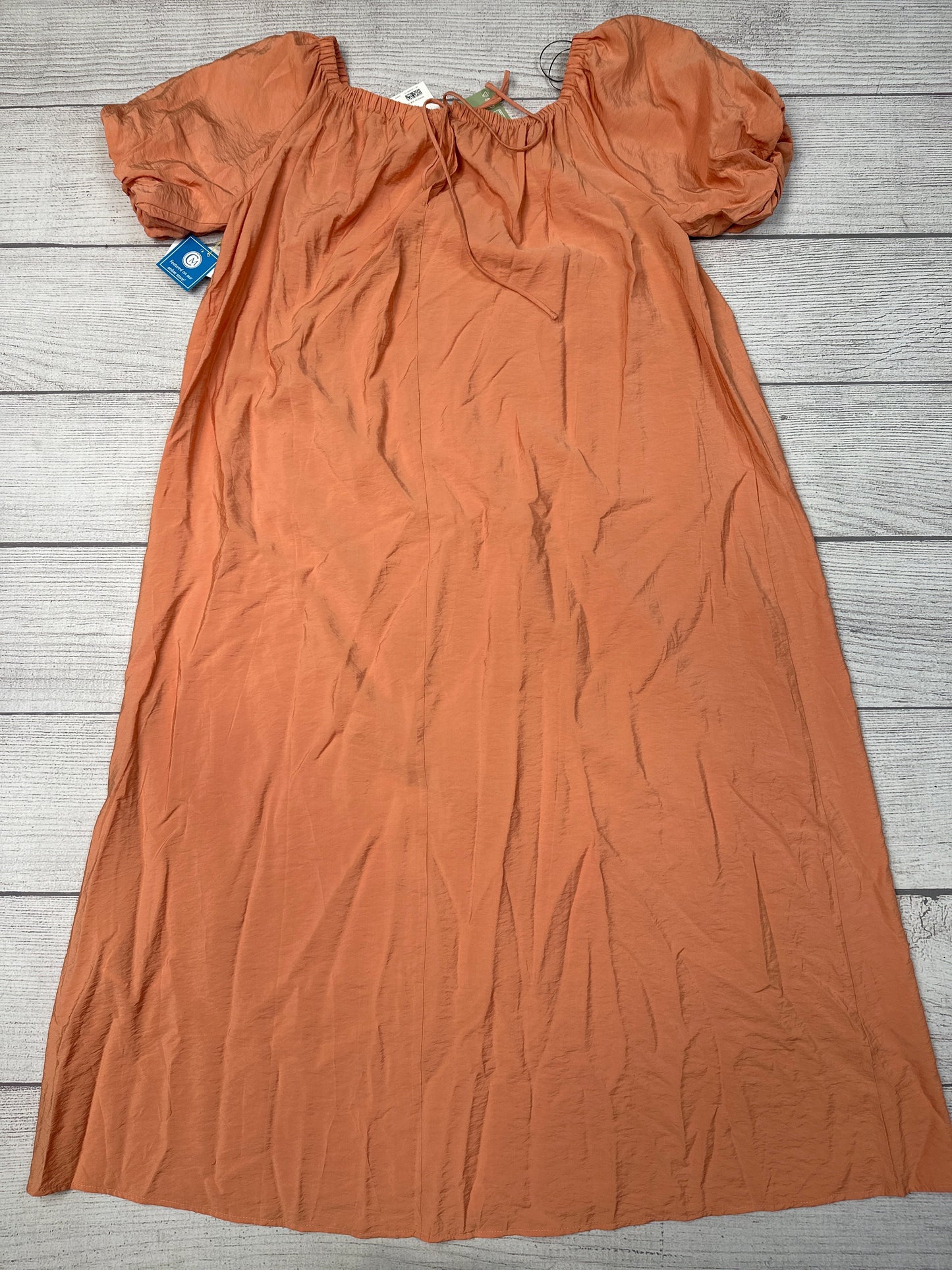 Dress Casual Midi By H&M In Orange, Size: S