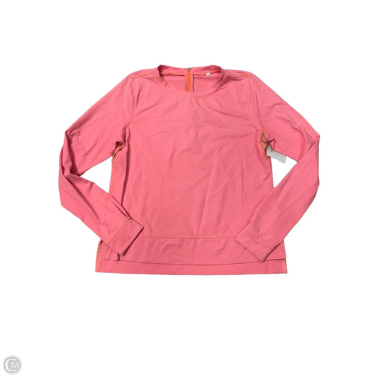 Athletic Top Long Sleeve Crewneck By Lululemon In Orange, Size: M