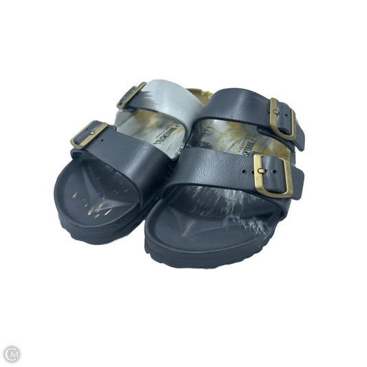 Shoes Flats By Birkenstock In Gold & Grey, Size: 10