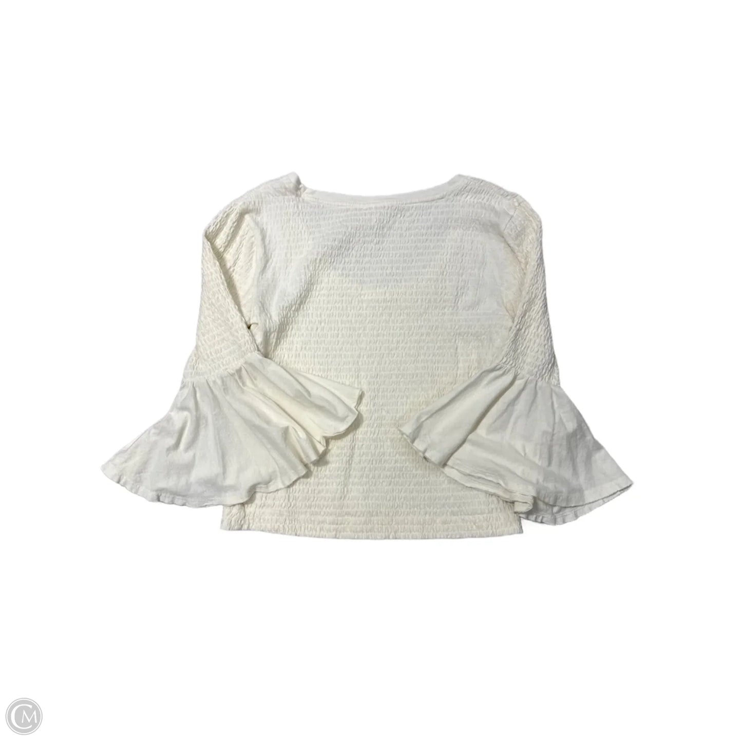 Top Long Sleeve By Anthropologie In Cream, Size: M