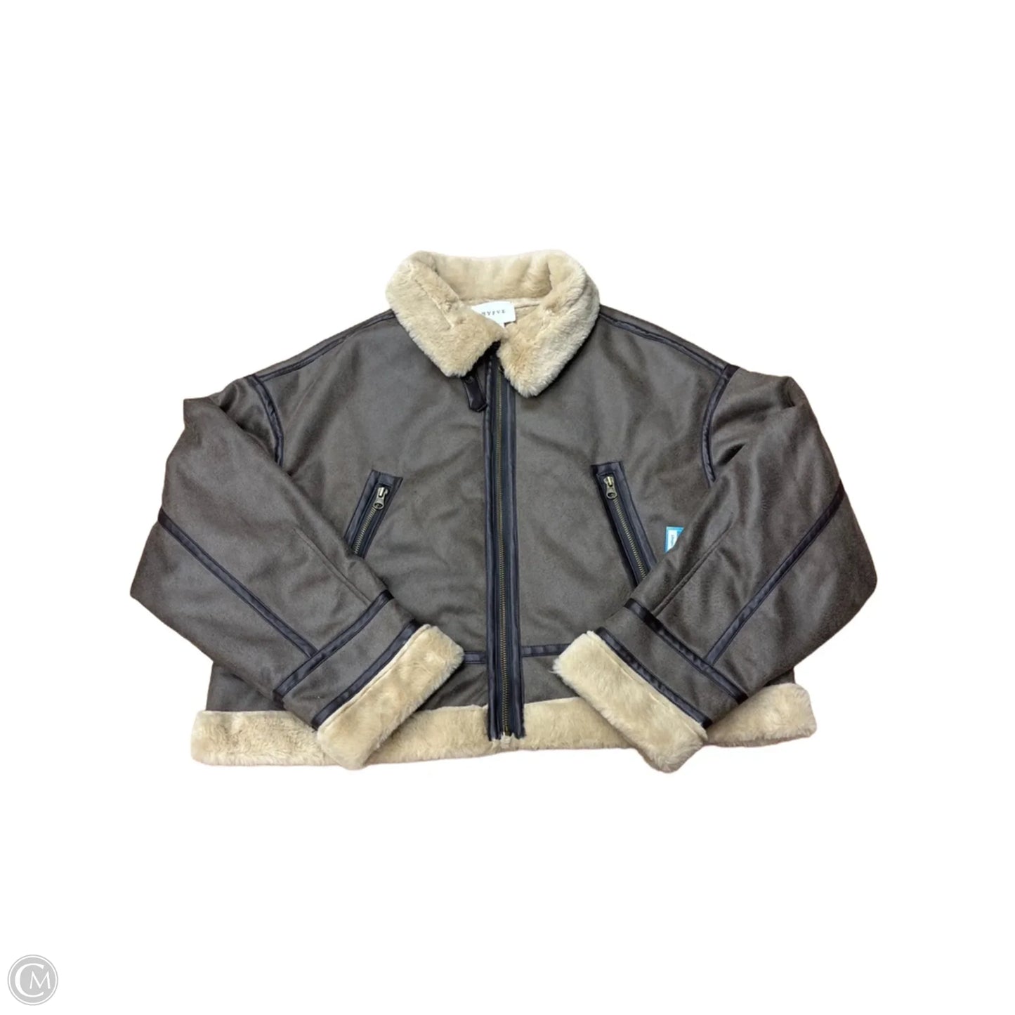Jacket Faux Fur & Sherpa By Hyfve In Brown, Size: L