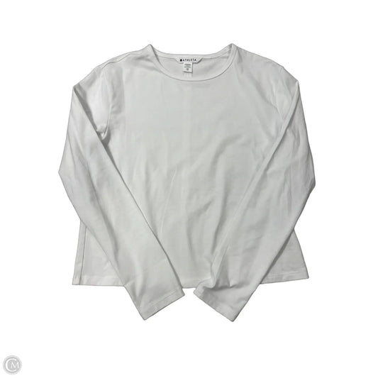 Athletic Top Long Sleeve Crewneck By Athleta In White, Size: Xs