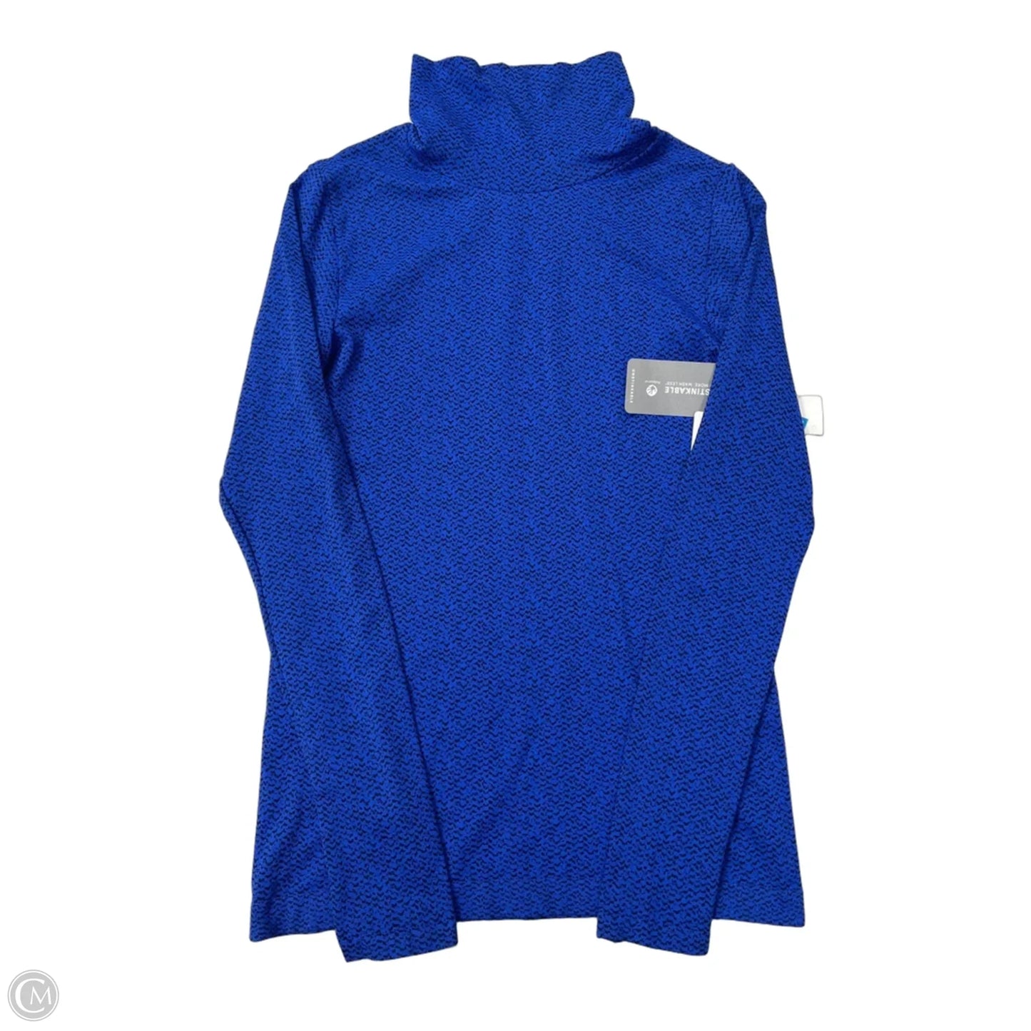 Athletic Top Long Sleeve Collar By Athleta In Black & Blue, Size: M