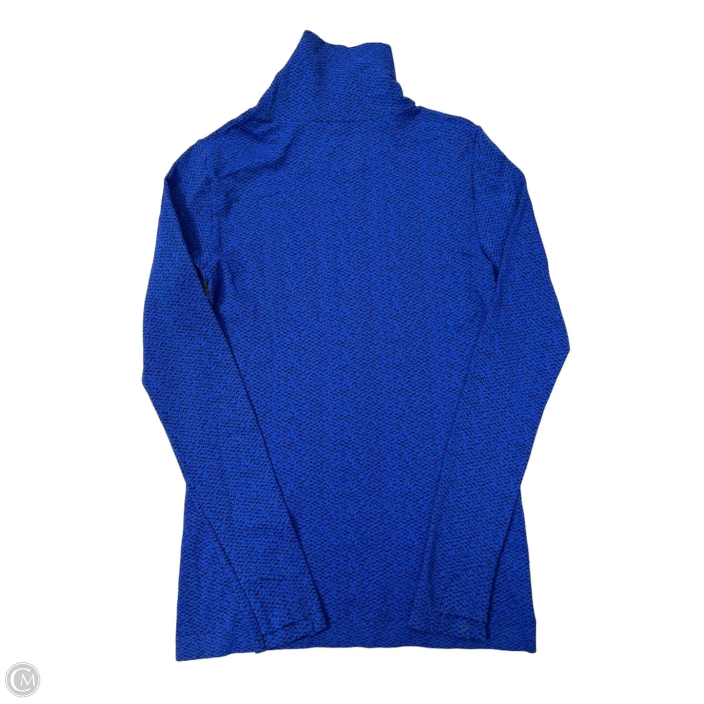 Athletic Top Long Sleeve Collar By Athleta In Black & Blue, Size: M