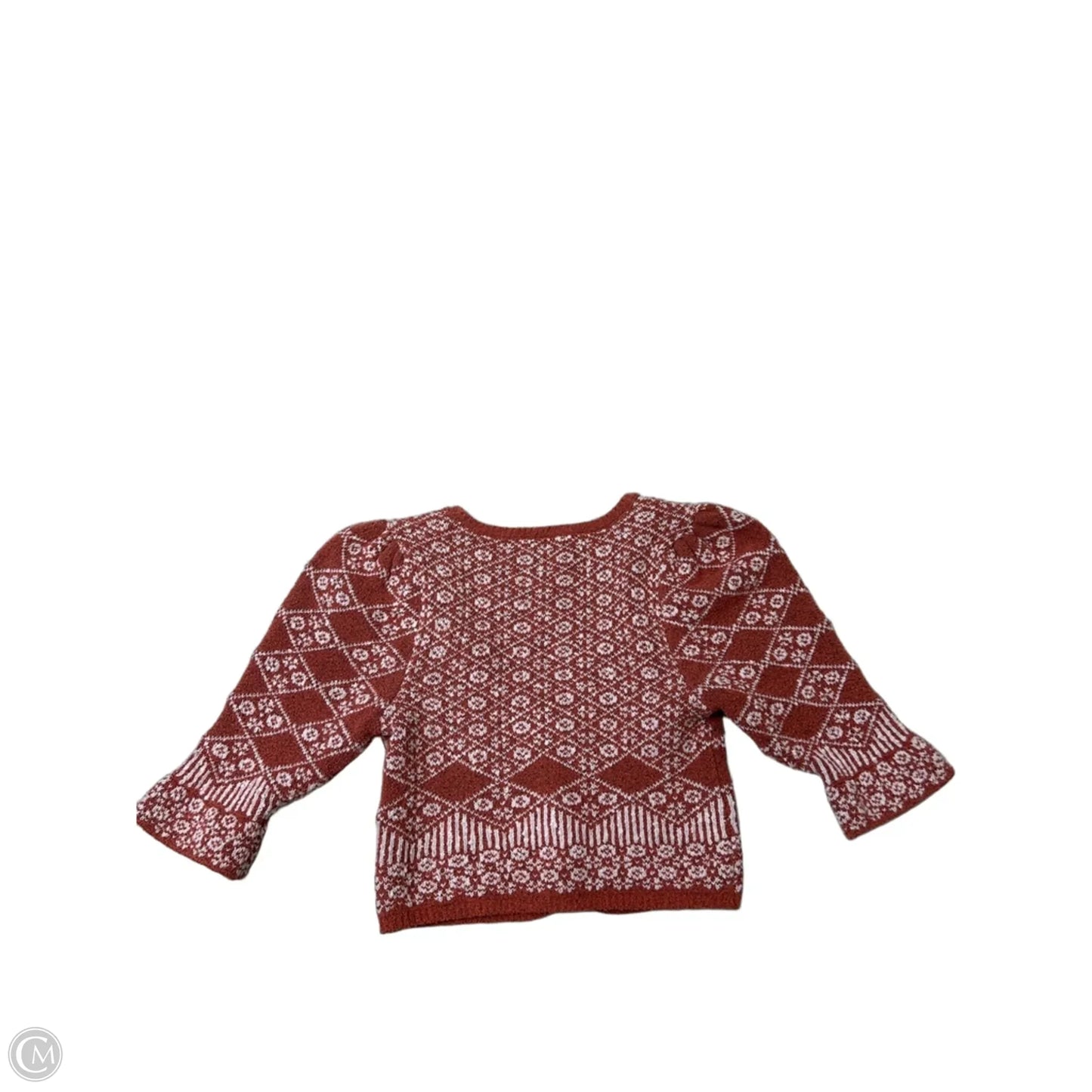 Sweater Cardigan By Free People In Orange & White, Size: S