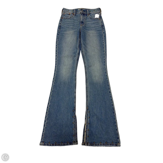 Jeans Boot Cut By Abercrombie And Fitch In Blue Denim, Size: 0