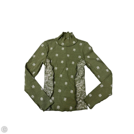 Top Long Sleeve By Pilcro In Cream & Green, Size: Xs