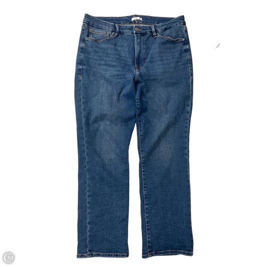 Jeans Straight By Good American In Blue Denim, Size: 16
