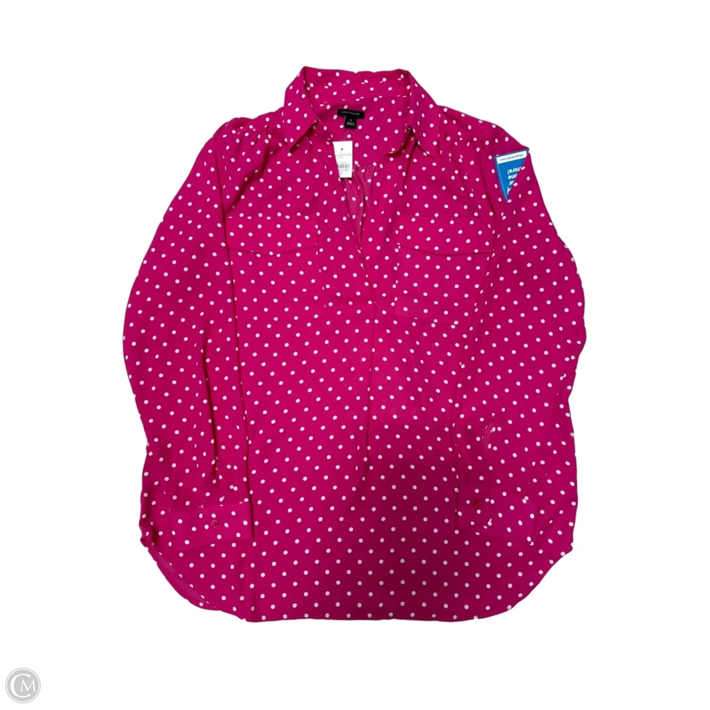 New! Top Long Sleeve by Ann Taylor In Polkadot Pattern, Size: M