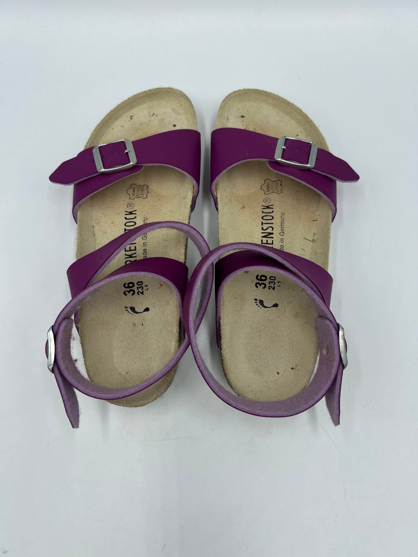 Purple Shoes Designer Birkenstock, Size 6