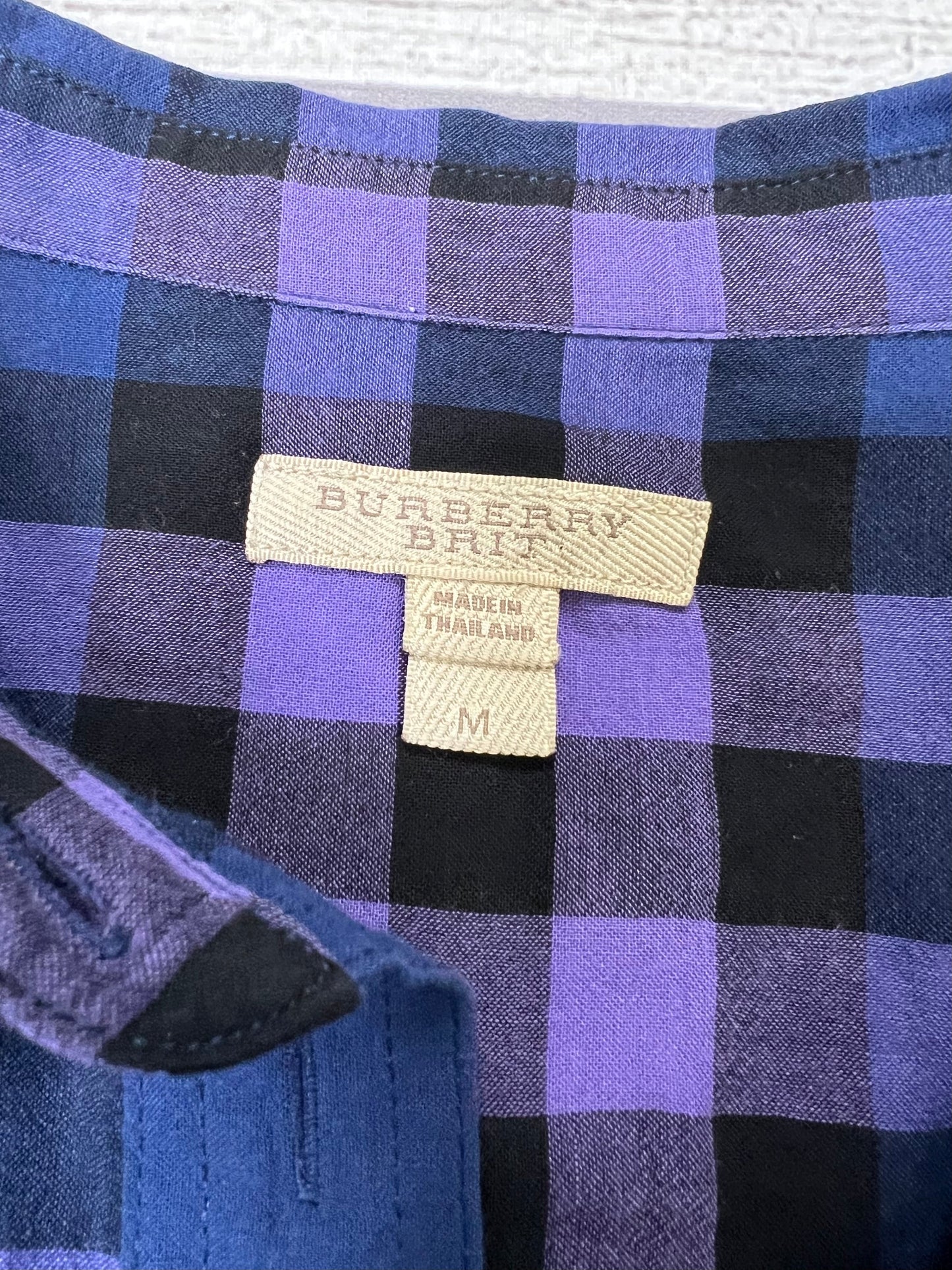 Burberry Blue Popover Long Sleeve  Size M